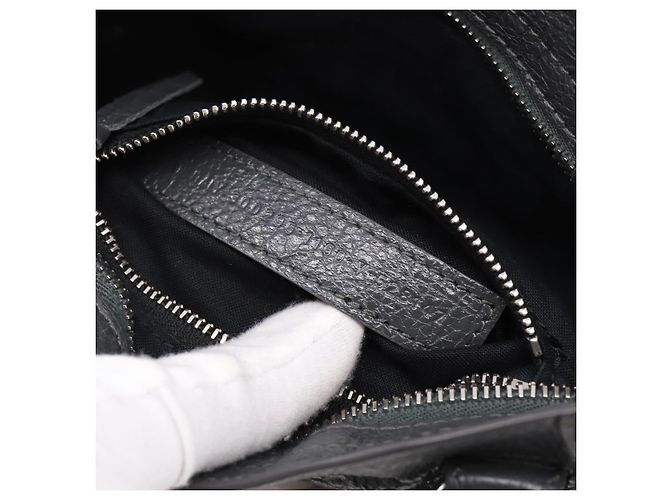 Sac à main BALENCIAGA Classic Mini City en cuir Gris Argent 300295 Auth ka6230SAM Marron Argenté - vue 11