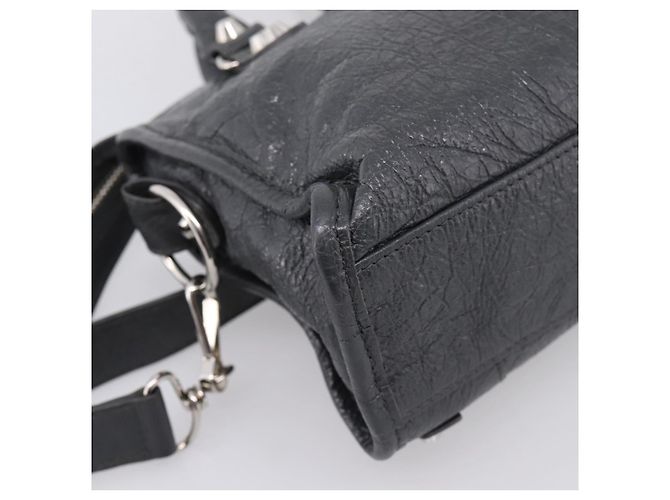 Sac à main BALENCIAGA Classic Mini City en cuir Gris Argent 300295 Auth ka6230SAM Marron Argenté - vue 18