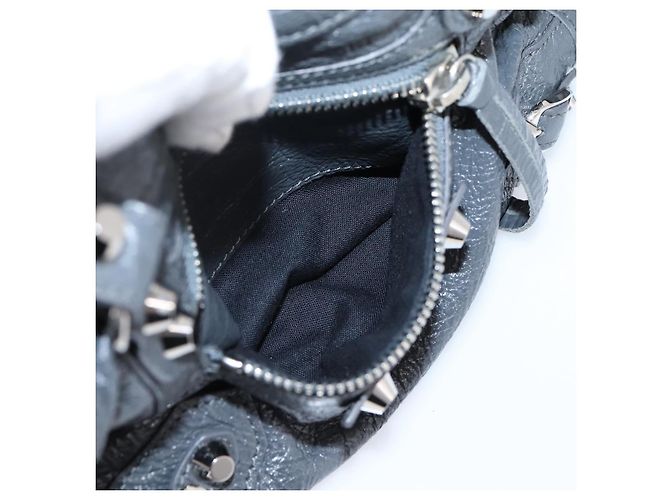 Sac à main BALENCIAGA Classic Mini City en cuir Gris Argent 300295 Auth ka6230SAM Marron Argenté - vue 25