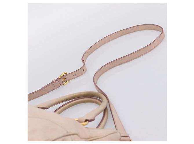 Borsa a mano Miu Miu Vitellolux 2way Pink Gold Auth 204377A Rosa D'oro - vista 10