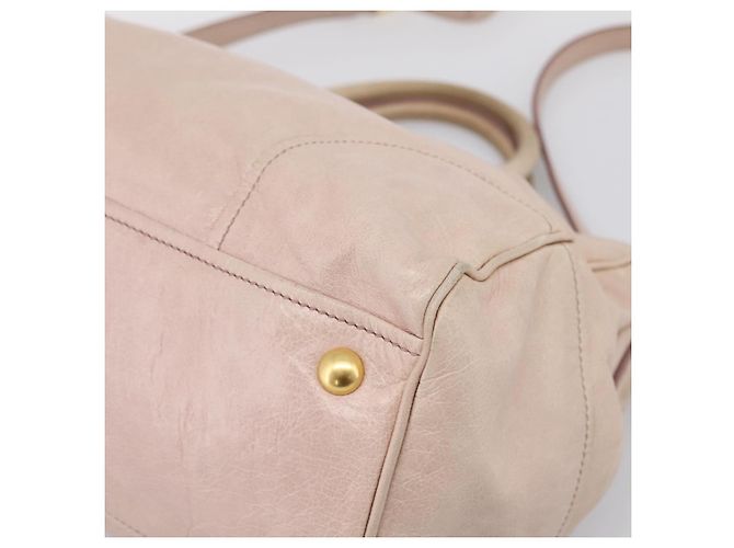 Borsa a mano Miu Miu Vitellolux 2way Pink Gold Auth 204377A Rosa D'oro - vista 14
