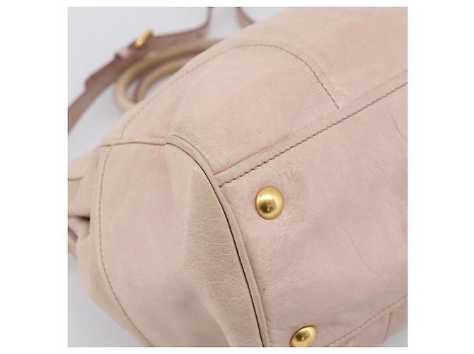 Borsa a mano Miu Miu Vitellolux 2way Pink Gold Auth 204377A Rosa D'oro - vista 15