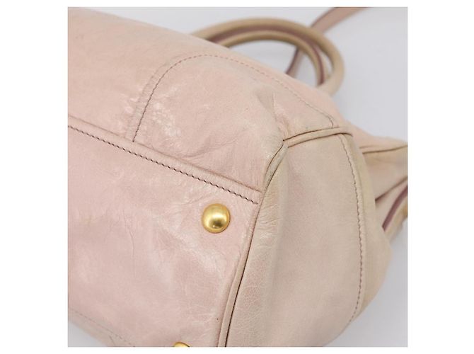 Borsa a mano Miu Miu Vitellolux 2way Pink Gold Auth 204377A Rosa D'oro - vista 16
