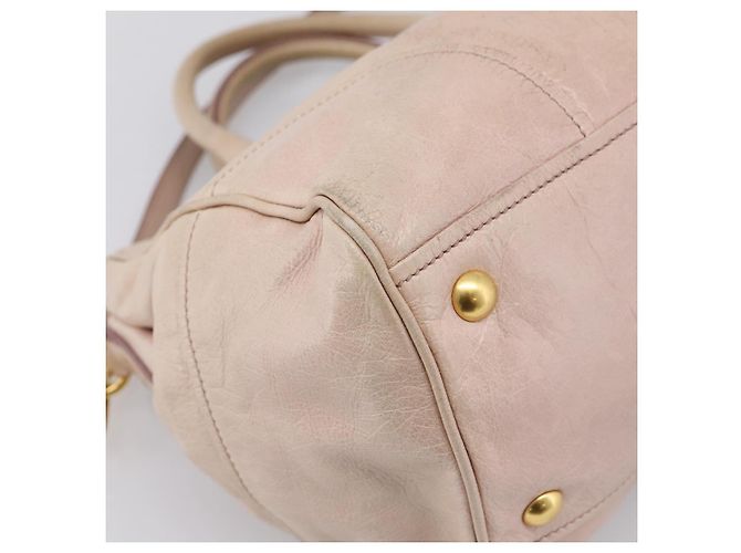 Borsa a mano Miu Miu Vitellolux 2way Pink Gold Auth 204377A Rosa D'oro - vista 17