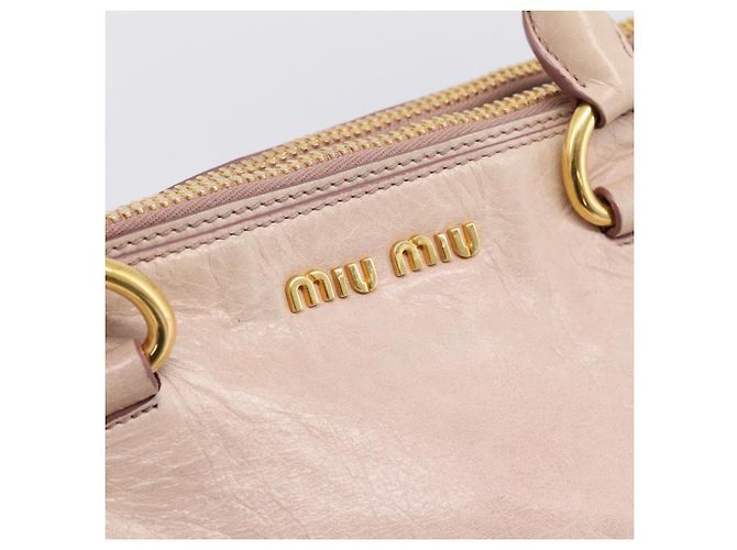 Borsa a mano Miu Miu Vitellolux 2way Pink Gold Auth 204377A Rosa D'oro - vista 18