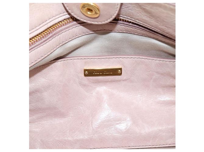 Borsa a mano Miu Miu Vitellolux 2way Pink Gold Auth 204377A Rosa D'oro - vista 19