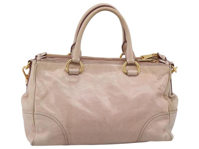 Borsa a mano Miu Miu Vitellolux 2way Pink Gold Auth 204377A Rosa D'oro - vista 2