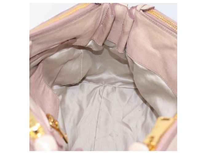 Borsa a mano Miu Miu Vitellolux 2way Pink Gold Auth 204377A Rosa D'oro - vista 20