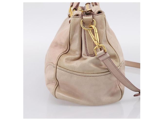 Borsa a mano Miu Miu Vitellolux 2way Pink Gold Auth 204377A Rosa D'oro - vista 3