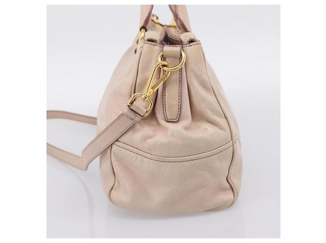 Borsa a mano Miu Miu Vitellolux 2way Pink Gold Auth 204377A Rosa D'oro - vista 4
