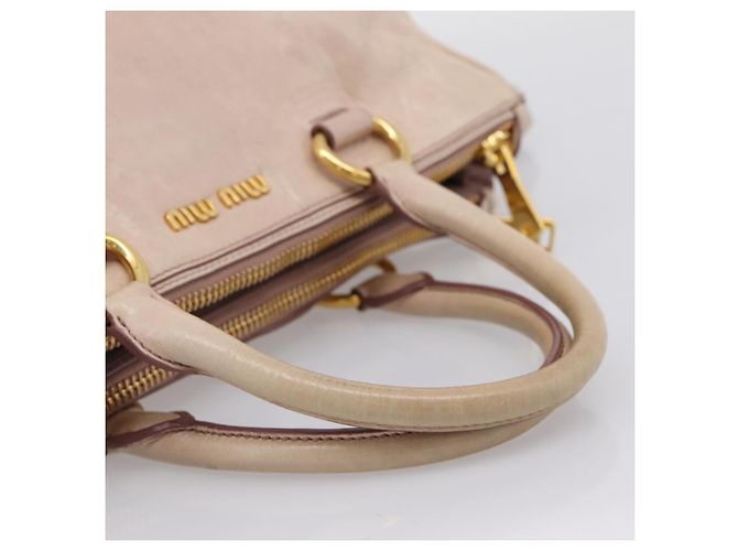Borsa a mano Miu Miu Vitellolux 2way Pink Gold Auth 204377A Rosa D'oro - vista 7