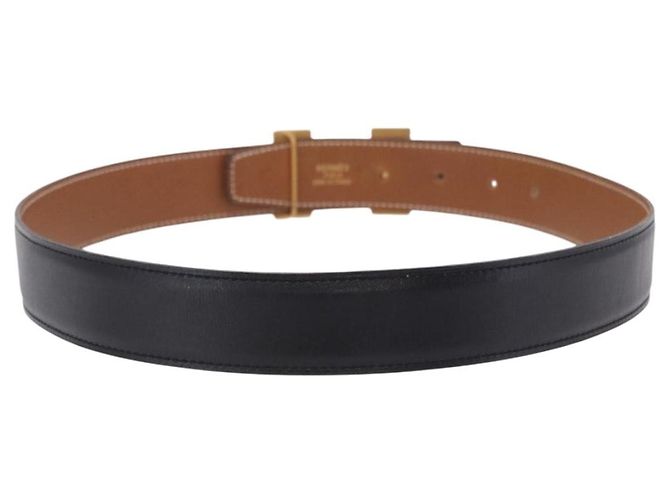 Hermès Cintura HERMES Constance H in pelle 33.9"" Nero Oro Auth 204104 D'oro - vista 2