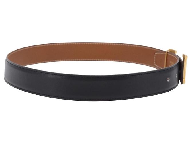 Hermès Cintura HERMES Constance H in pelle 33.9"" Nero Oro Auth 204104 D'oro - vista 5
