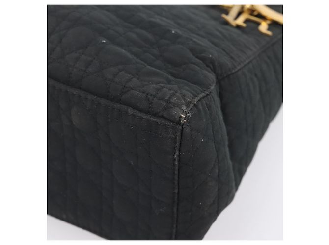 Borsa a mano Christian Dior Canage Canvas Black Gold Auth 204259 Nero D'oro - vista 11
