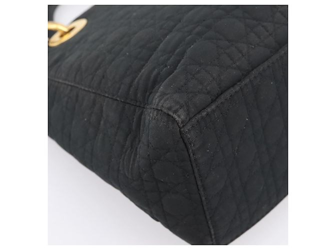 Borsa a mano Christian Dior Canage Canvas Black Gold Auth 204259 Nero D'oro - vista 12
