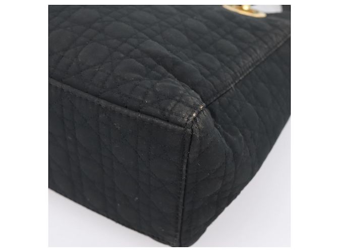 Borsa a mano Christian Dior Canage Canvas Black Gold Auth 204259 Nero D'oro - vista 13