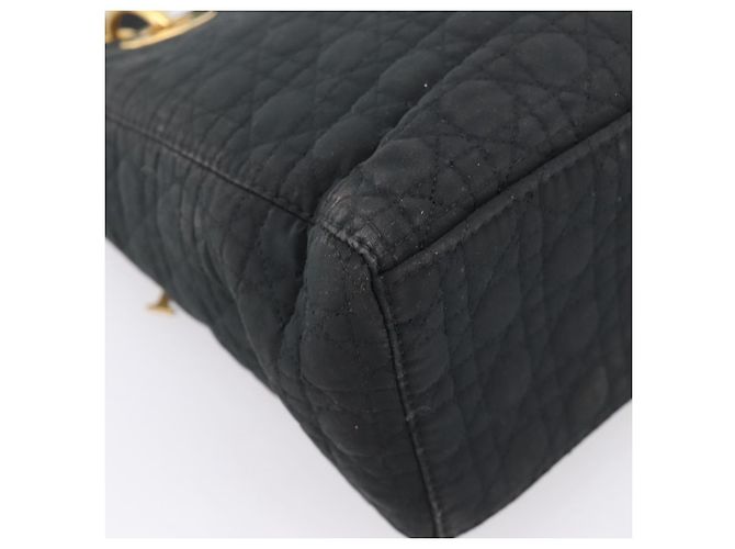 Borsa a mano Christian Dior Canage Canvas Black Gold Auth 204259 Nero D'oro - vista 14
