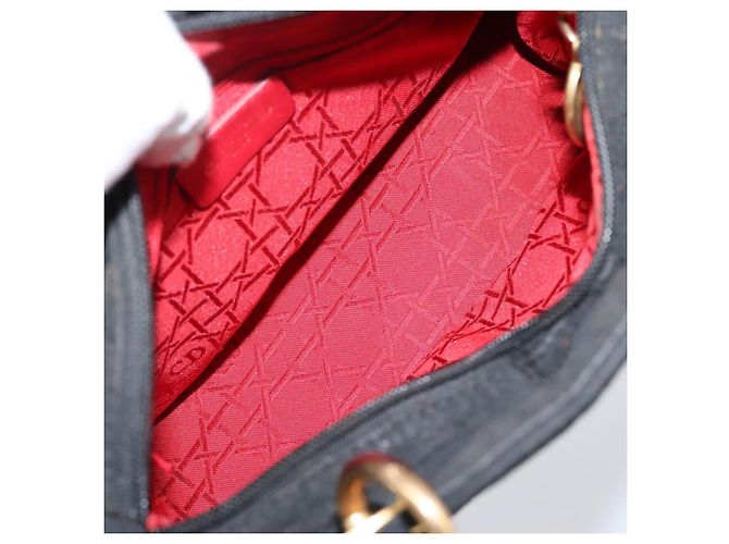 Borsa a mano Christian Dior Canage Canvas Black Gold Auth 204259 Nero D'oro - vista 18