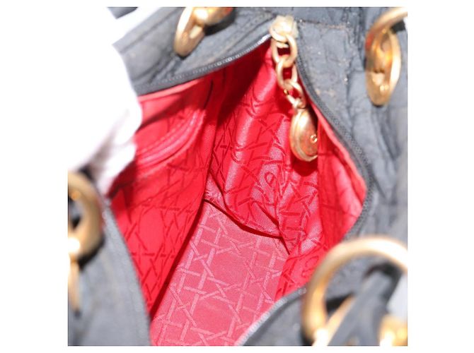 Borsa a mano Christian Dior Canage Canvas Black Gold Auth 204259 Nero D'oro - vista 19