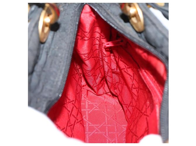 Borsa a mano Christian Dior Canage Canvas Black Gold Auth 204259 Nero D'oro - vista 20