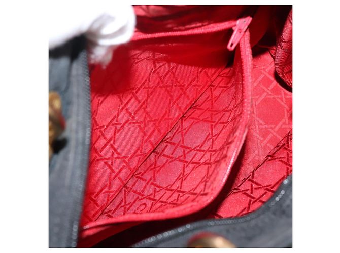 Borsa a mano Christian Dior Canage Canvas Black Gold Auth 204259 Nero D'oro - vista 22