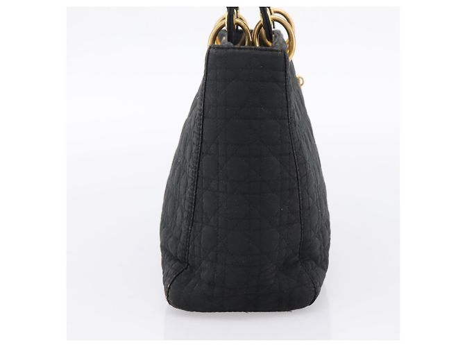 Borsa a mano Christian Dior Canage Canvas Black Gold Auth 204259 Nero D'oro - vista 4