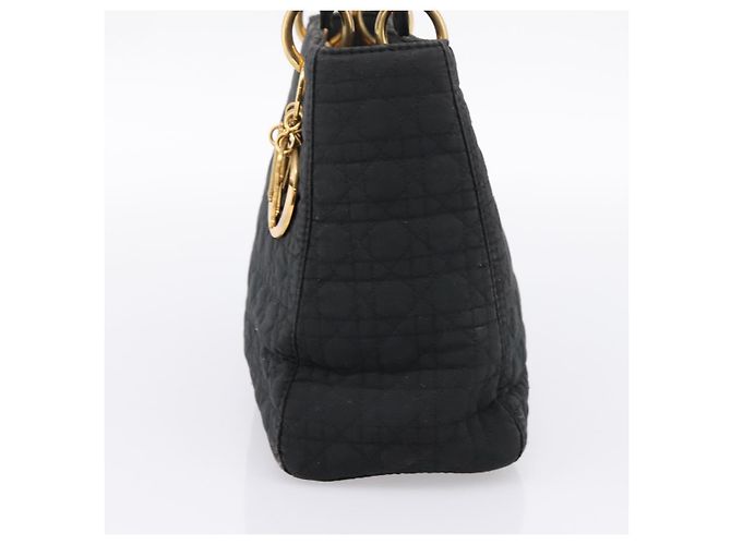 Borsa a mano Christian Dior Canage Canvas Black Gold Auth 204259 Nero D'oro - vista 5