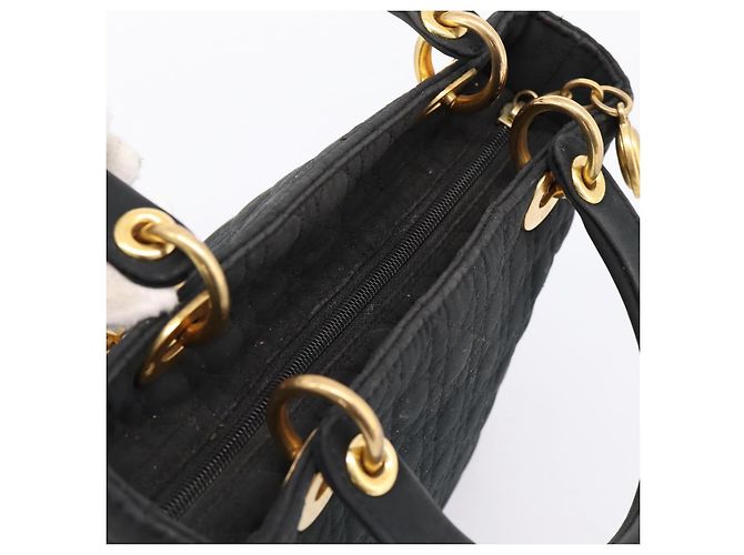 Borsa a mano Christian Dior Canage Canvas Black Gold Auth 204259 Nero D'oro - vista 6