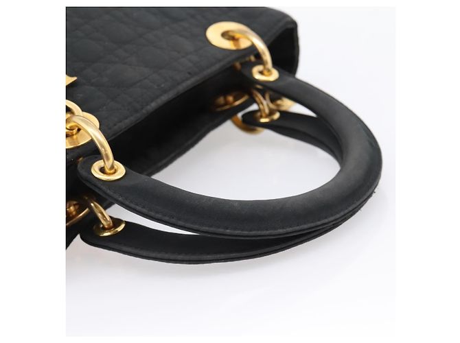 Borsa a mano Christian Dior Canage Canvas Black Gold Auth 204259 Nero D'oro - vista 7