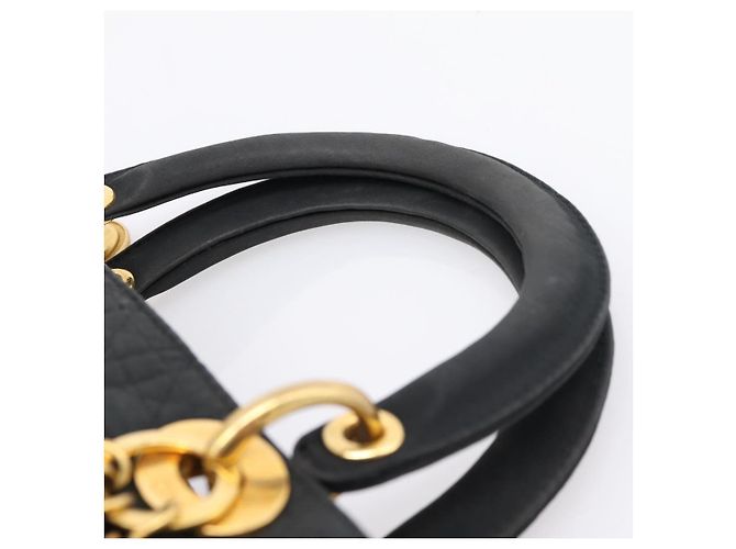 Borsa a mano Christian Dior Canage Canvas Black Gold Auth 204259 Nero D'oro - vista 8