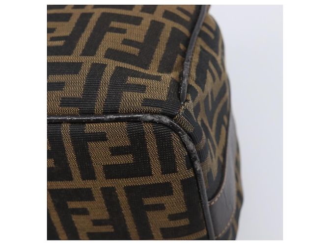 FENDI Zucca Canvas Vanity Handtasche Schwarz Braun Auth 201467 - Ansicht 15