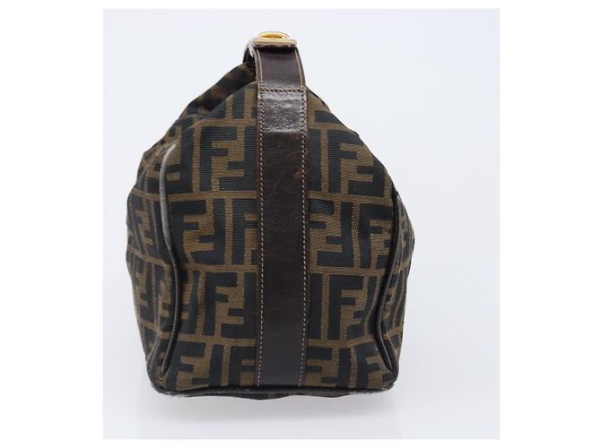 FENDI Zucca Canvas Vanity Handtasche Schwarz Braun Auth 201467 - Ansicht 3