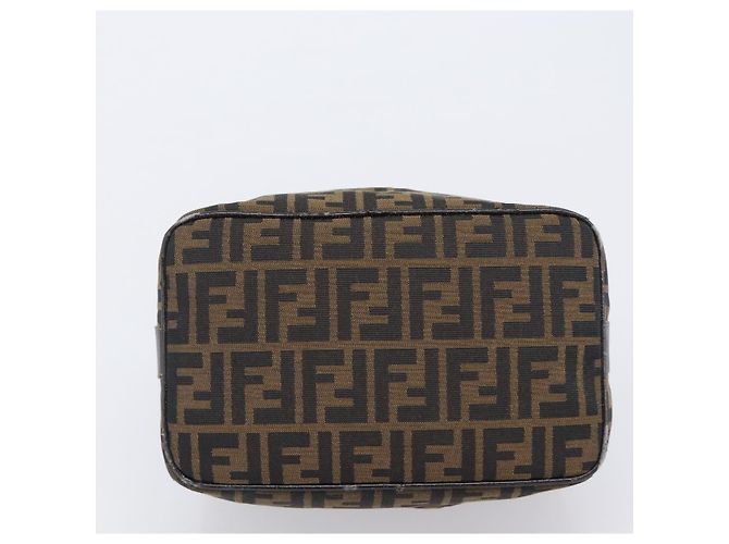 FENDI Zucca Canvas Vanity Handtasche Schwarz Braun Auth 201467 - Ansicht 5