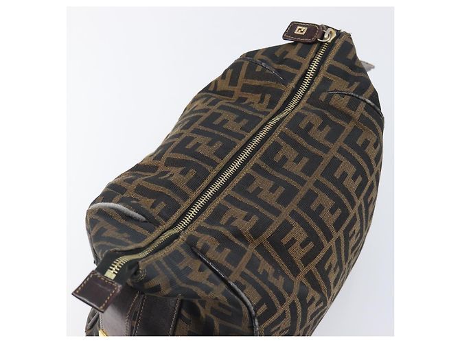 FENDI Zucca Canvas Vanity Handtasche Schwarz Braun Auth 201467 - Ansicht 9