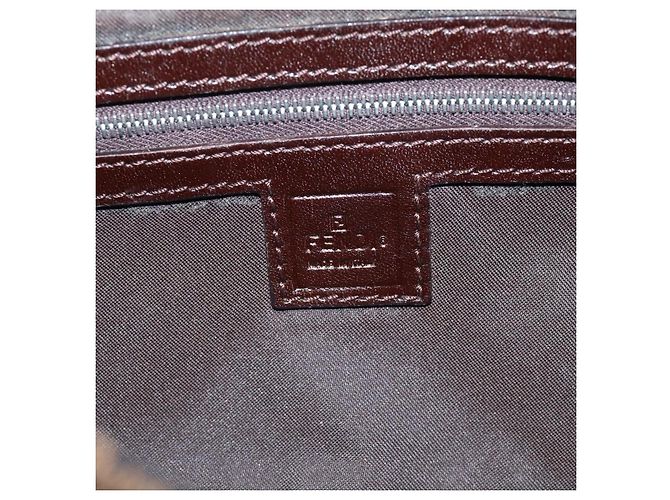 Borsa a tracolla FENDI Zucca Canvas Mamma Baguette Nero Marrone Auth 203886V - vista 20
