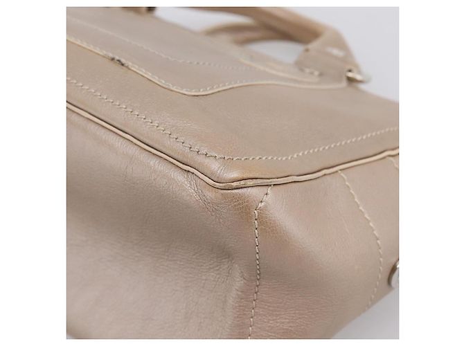 Céline CELINE Boogie Bag Handtasche aus Leder Beige Silber Auth 204756 - Ansicht 14