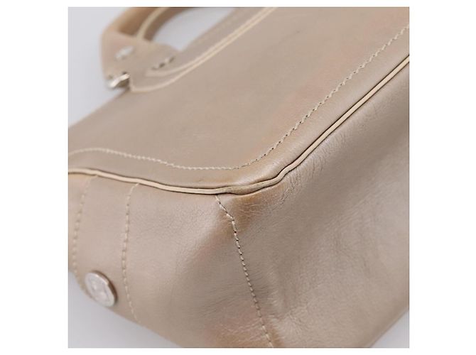 Céline CELINE Boogie Bag Handtasche aus Leder Beige Silber Auth 204756 - Ansicht 17
