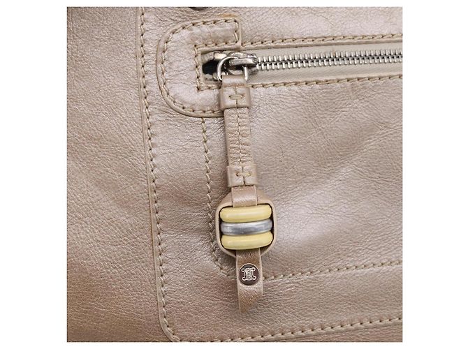 Céline CELINE Boogie Bag Handtasche aus Leder Beige Silber Auth 204756 - Ansicht 18
