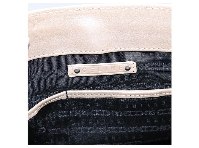 Céline CELINE Boogie Bag Handtasche aus Leder Beige Silber Auth 204756 - Ansicht 19