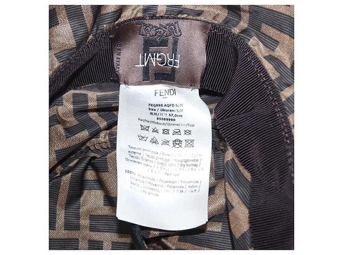 FENDI x FRGMT x POKEMON Bucket Hat Zucca Nylon Brown Blue Auth 167597SM Braun Blau - Ansicht 10