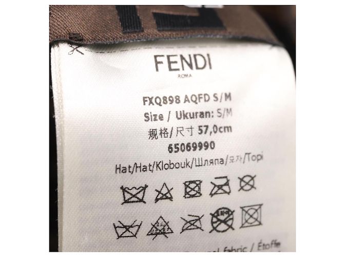 FENDI x FRGMT x POKEMON Bucket Hat Zucca Nylon Brown Blue Auth 167597SM Braun Blau - Ansicht 11