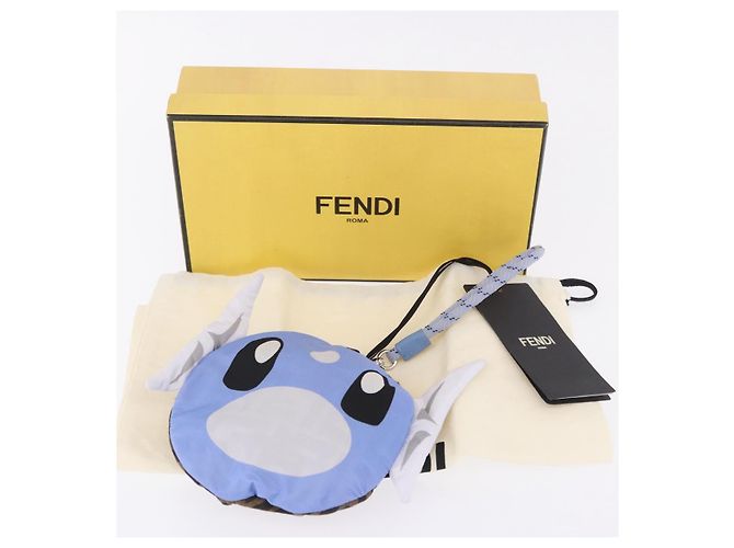 FENDI x FRGMT x POKEMON Bucket Hat Zucca Nylon Brown Blue Auth 167597SM Braun Blau - Ansicht 12