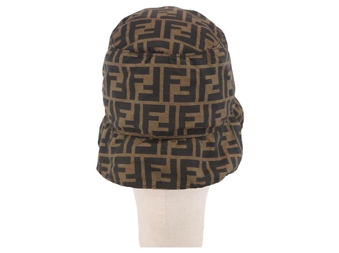 FENDI x FRGMT x POKEMON Bucket Hat Zucca Nylon Brown Blue Auth 167597SM Braun Blau - Ansicht 2
