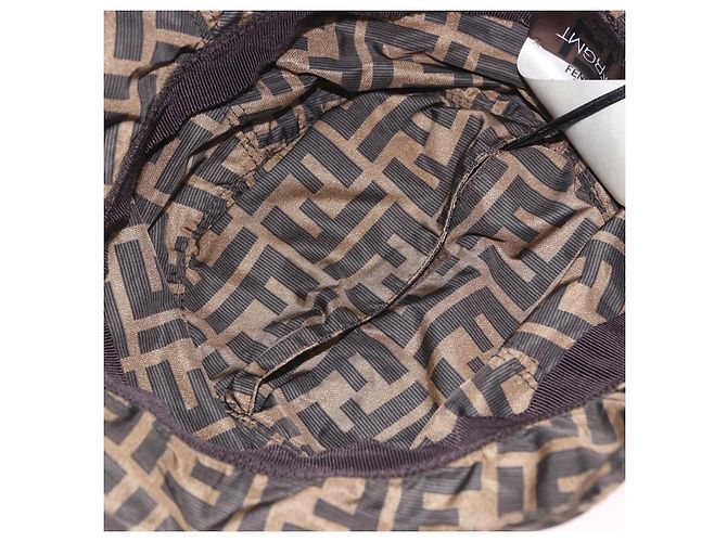 FENDI x FRGMT x POKEMON Bucket Hat Zucca Nylon Brown Blue Auth 167597SM Braun Blau - Ansicht 7