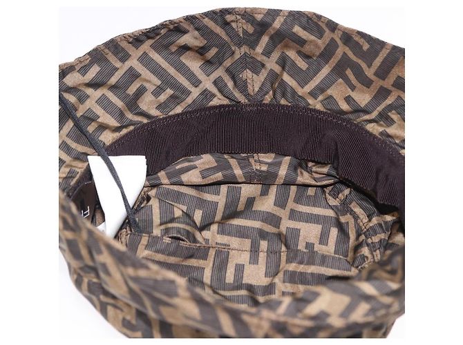 FENDI x FRGMT x POKEMON Bucket Hat Zucca Nylon Brown Blue Auth 167597SM Braun Blau - Ansicht 9