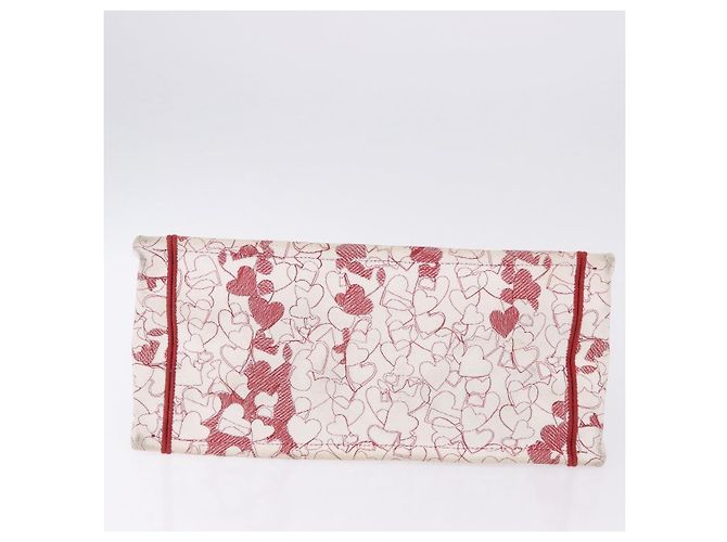 Christian Dior Book Tote Canvas White Red Auth ka6183V Bianco Rosso - vista 11