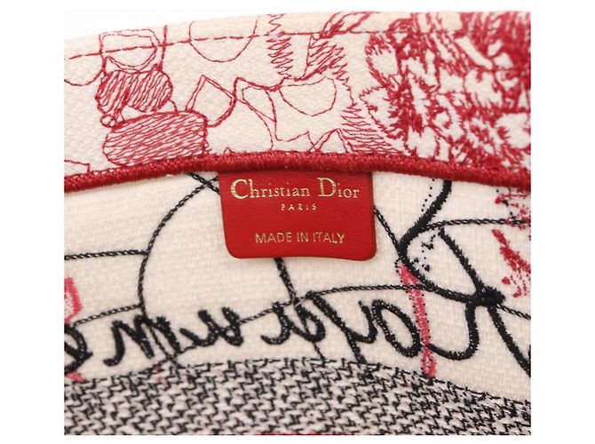 Christian Dior Book Tote Canvas White Red Auth ka6183V Bianco Rosso - vista 16