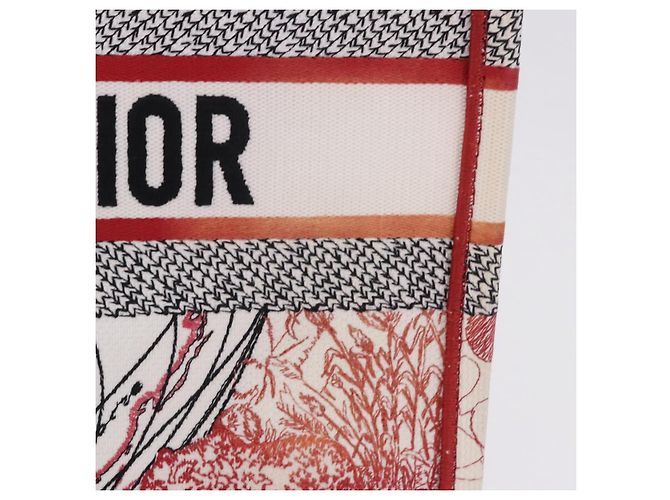 Christian Dior Book Tote Canvas White Red Auth ka6183V Bianco Rosso - vista 3