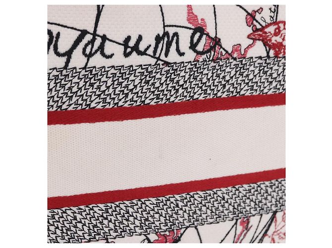 Christian Dior Book Tote Canvas White Red Auth ka6183V Bianco Rosso - vista 5
