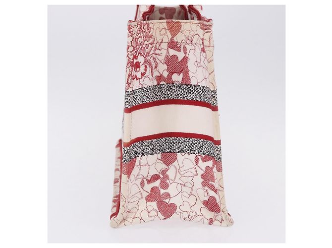 Christian Dior Book Tote Canvas White Red Auth ka6183V Bianco Rosso - vista 6